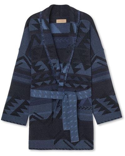 Falconeri Lamé Jacquard Kimono - Blue