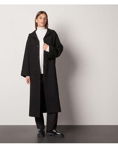Falconeri Hooded Ultrasoft Cashmere Coat - Black
