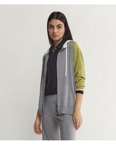 Falconeri Colour Block Cashmere Zip-up Sweatshirt - Grey