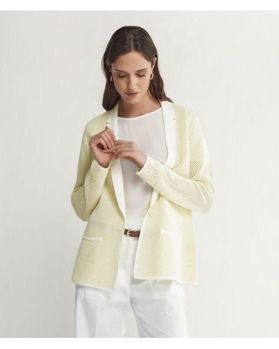 Falconeri Two-tone Crochet-knit Jacket - Yellow