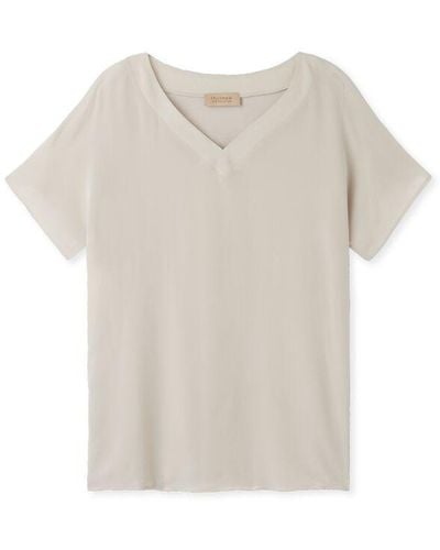 Falconeri Silk V-neck Kimono T-shirt - White