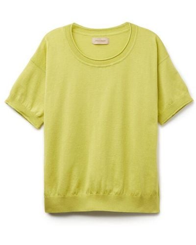 Falconeri Short-sleeved Round-neck Cotton Jumper - Yellow