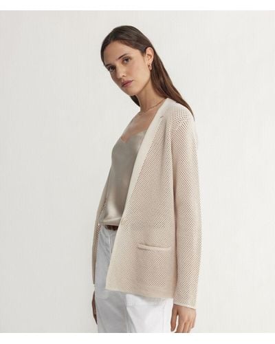 Falconeri Two-tone Crochet-knit Jacket - White