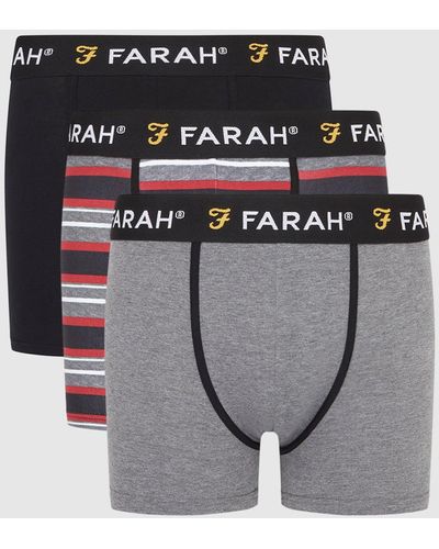 Farah 3 Pack Hagon Boxers - Grey