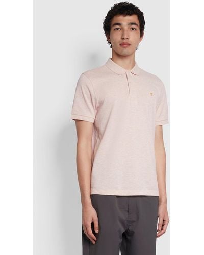 Farah Blanes Slim Fit Organic Cotton Polo Shirt - Pink