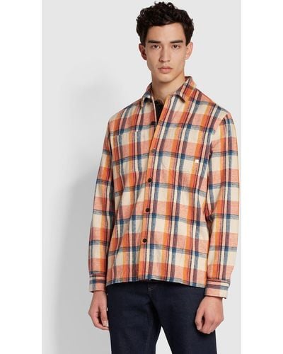Farah Whistler Relaxed Fit Check Shirt - Red