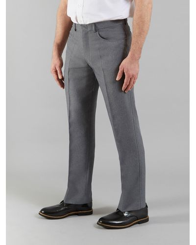 Farah Marl Traditional Anti Stain Hopsack Trousers - Grey