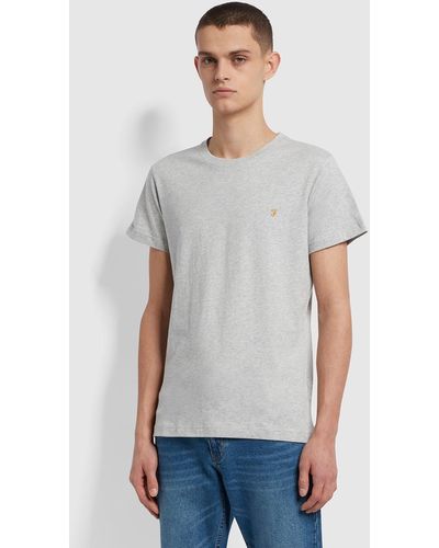 Farah Farris Slim Fit Twin Pack Organic Cotton T-shirt - Grey