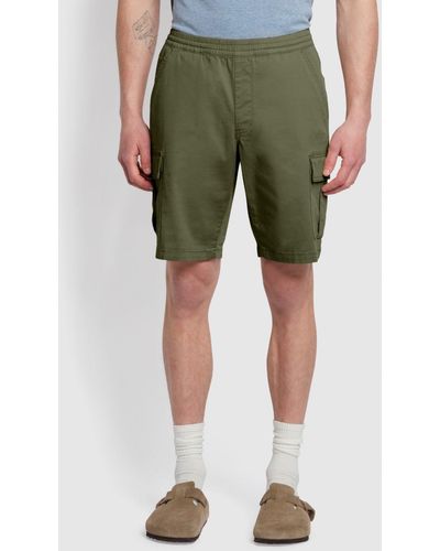 Farah Crane Twill Cargo Drawstring Shorts - Green