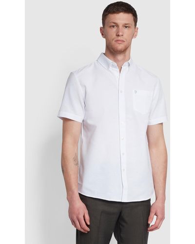 Farah Drayton Short Sleeve Oxford Shirt - White