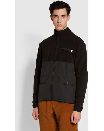 Farah Courchevel Regular Fit Fleece Pocket Sweatshirt - Black