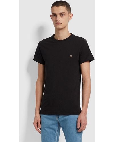 Farah Farris Slim Fit Twin Pack Organic Cotton T-shirt - Black