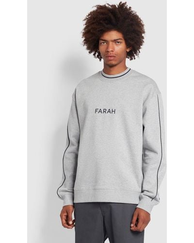 Farah Courtnell Regular Fit Brushback Sweatshirt - Grey