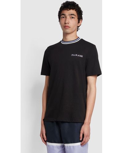 Farah Hanley Regular Fit Organic Cotton T-shirt - Black