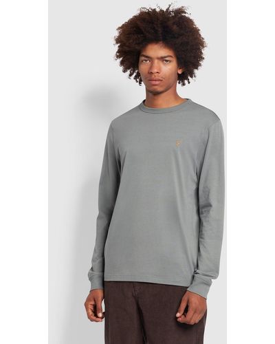 Farah Worthington Regular Fit Organic Cotton T-shirt - Grey