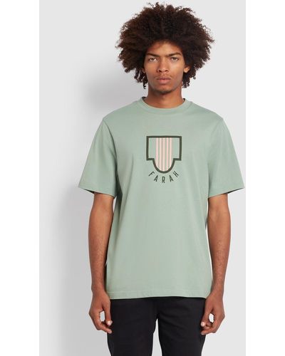 Farah Faulk Regular Fit Organic Cotton Graphic T-shirt - Green