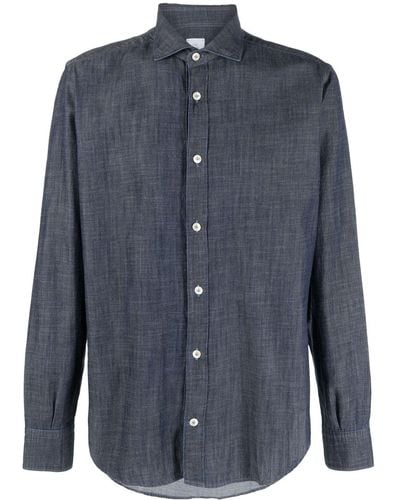 Eleventy Chambray Button-up Shirt - Blue