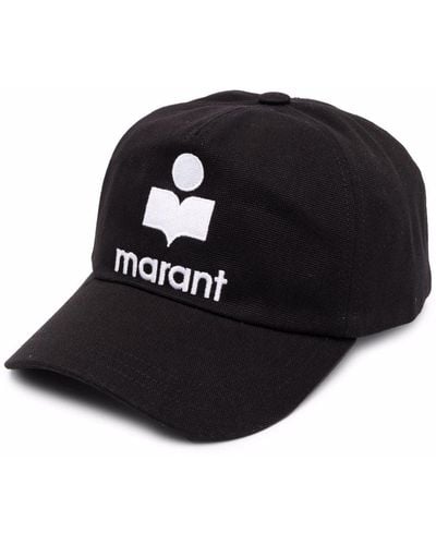 Isabel Marant Logo-Embroidered Cotton Cap - Black