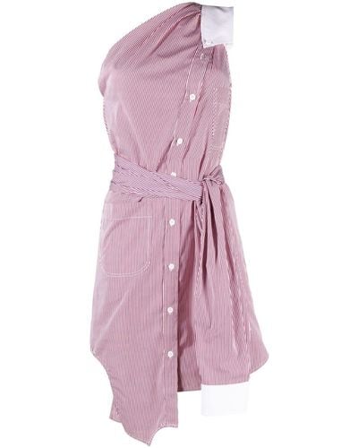 Moschino Striped Asymmetric Shirtdress - Pink