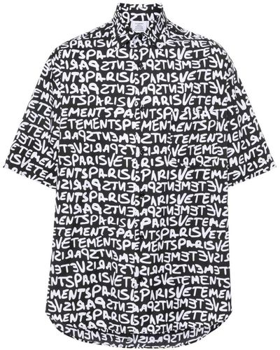 Vetements Logo-print Cotton Shirt - White