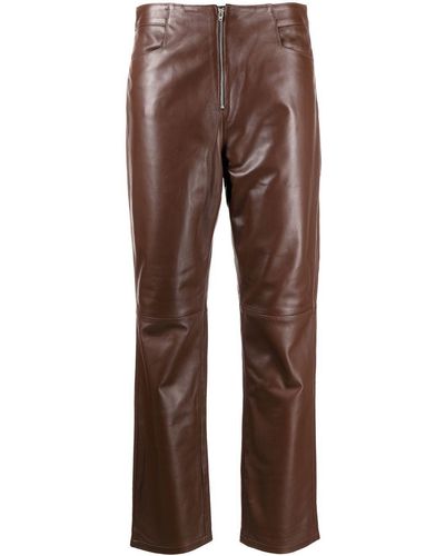 Wandler High-waist Lambskin Trousers - Brown