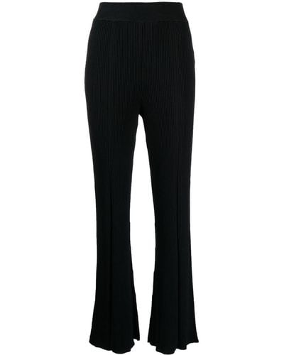 B+ AB Flared Ribbed-knit Trousers - Black