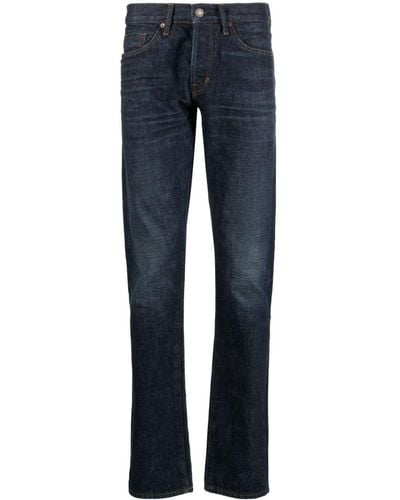 Tom Ford Halbhohe Slim-Fit-Jeans - Blau