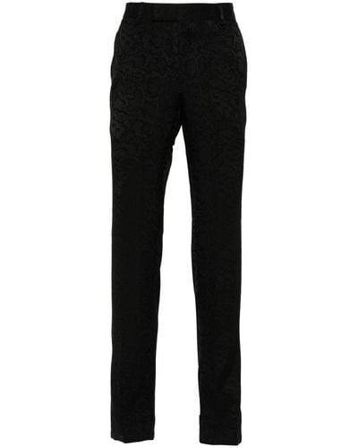 Karl Lagerfeld Snakeskin-pattern Slim-cut Tailored Trousers - Black