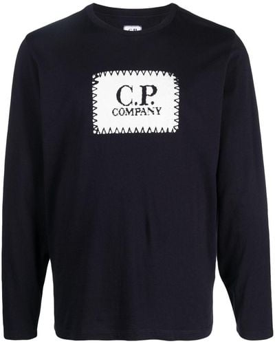 C.P. Company T-shirt en coton à logo imprimé - Bleu