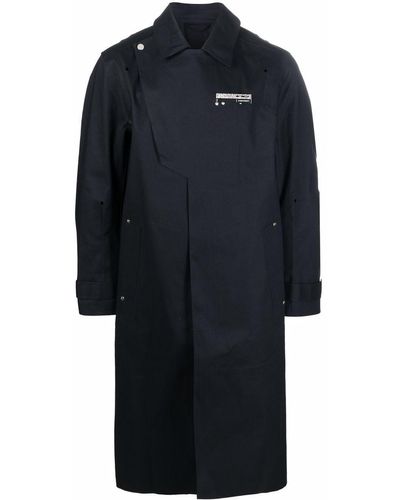 A_COLD_WALL* Logo-badge longline trench coat - Negro