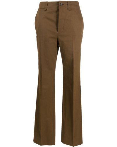 Saint Laurent Straight-leg Cotton Trousers - Brown