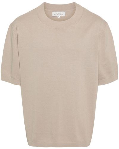 Studio Nicholson Fine-ribbed Cotton T-shirt - Natural