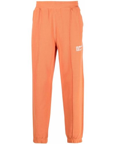 Helmut Lang Pantalones joggers con logo estampado - Naranja