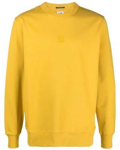 C.P. Company Logo-print Stretch-cotton Sweatshirt - Yellow