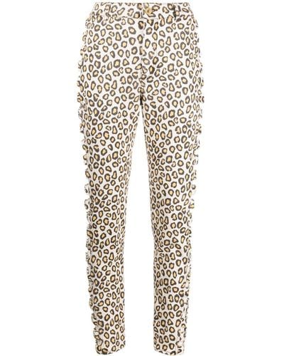 Rabanne Leopard-print Jeans - Natural