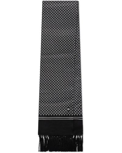 Dolce & Gabbana Écharpe en soie à imprimé géométrique - Noir