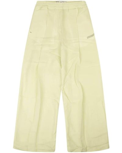 Off-White c/o Virgil Abloh Logo-print High-waisted Trousers - Yellow