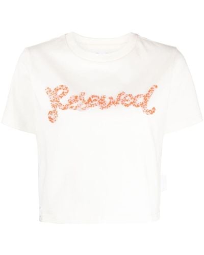 Izzue T-shirt crop Reserved - Blanc