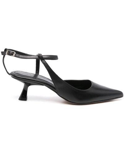 Souliers Martinez 55mm Ivone Leather Court Shoes - Black