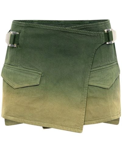 Dion Lee Utility Wrap Denim Mini Skirt - Green
