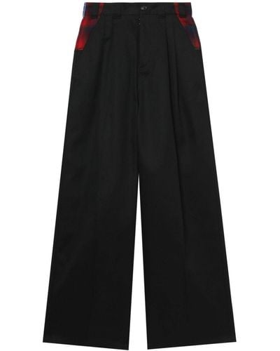 Maison Margiela Pantalones anchos a paneles - Negro