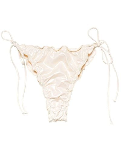 Mc2 Saint Barth Miami Foiled Bikini Bottoms - White