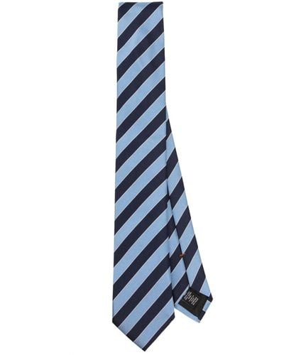 Zegna Striped Silk Tie - Blue
