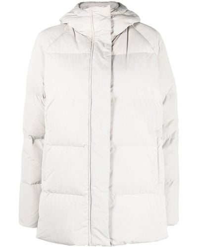 Aspesi Quilted-finish Hooded Coat - Gray