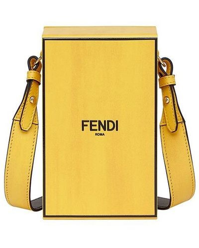 Fendi Vertical Box Shoulder Bag - Yellow