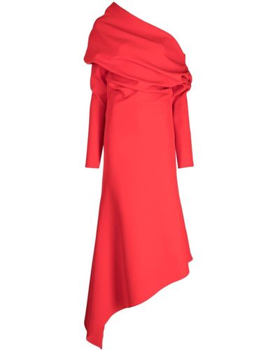 A.W.A.K.E. MODE Robe asymétrique à épaules dénudées - Rouge