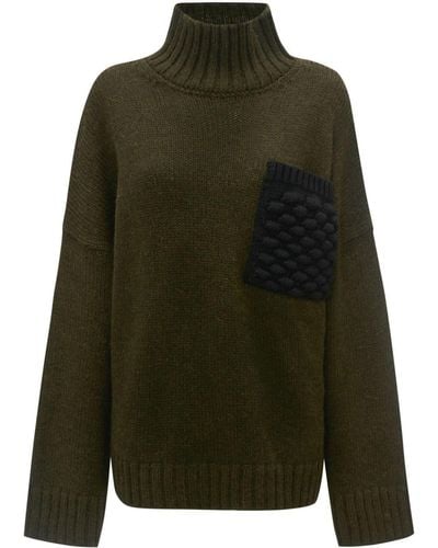 JW Anderson Roll-neck Ribbed Jumper - Green