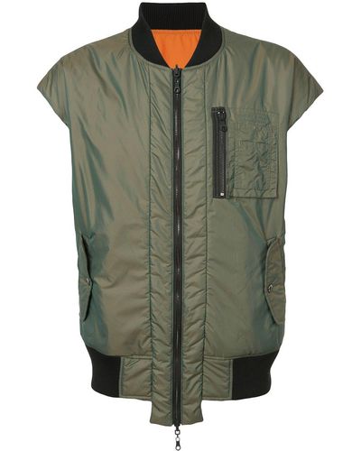Mostly Heard Rarely Seen Reversible Padded Gilet - Green