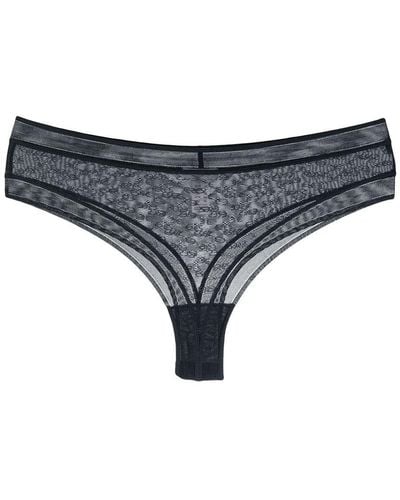 Eres Allure Lace Tanga Briefs - Grey