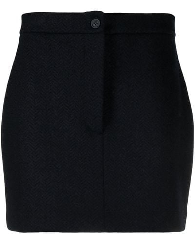 Thom Browne High-waist Herringbone Miniskirt - Black